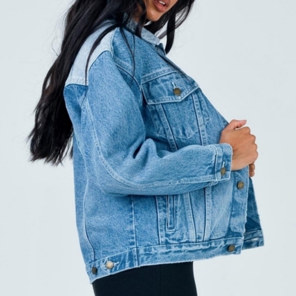 Rollas Jean Denim Jacket in Tumbled Blue - Picture 8 of 12